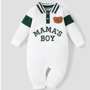 NWT Pat Pat baby boy clothes 9-12m mamas boy outfit teddy bear one piece
